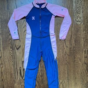 Full Body Swim Rashguard Suit - Navy and Light Pink